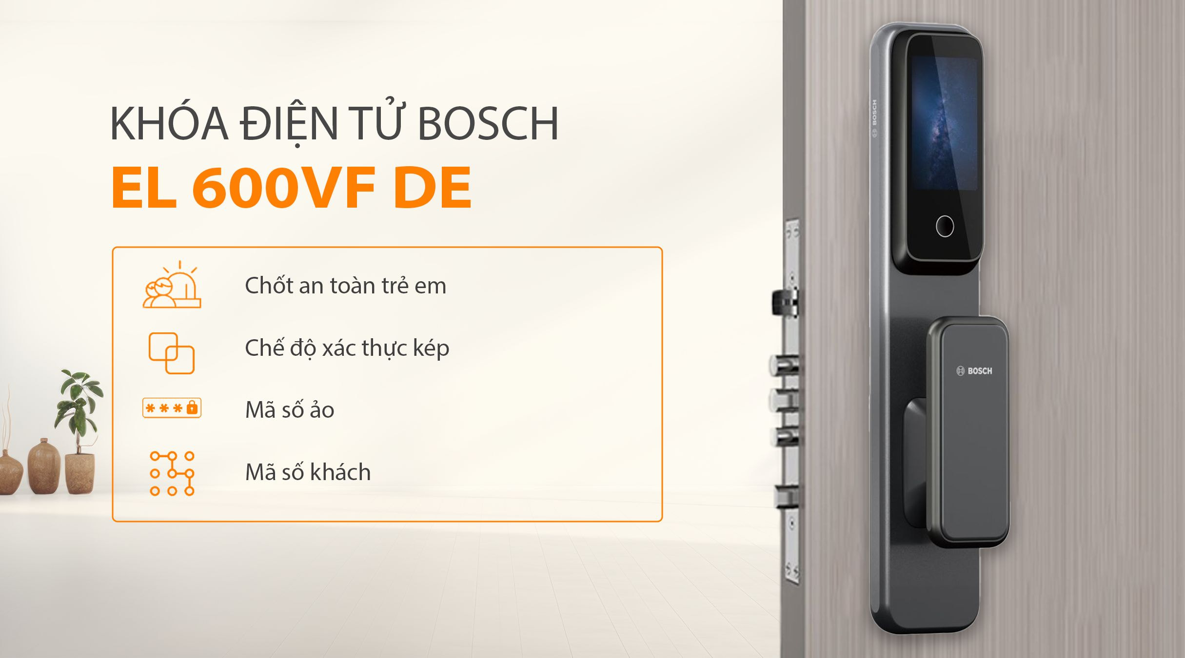 Khả năng bảo mật của khóa điện tử BOSCH EL 600VF DE